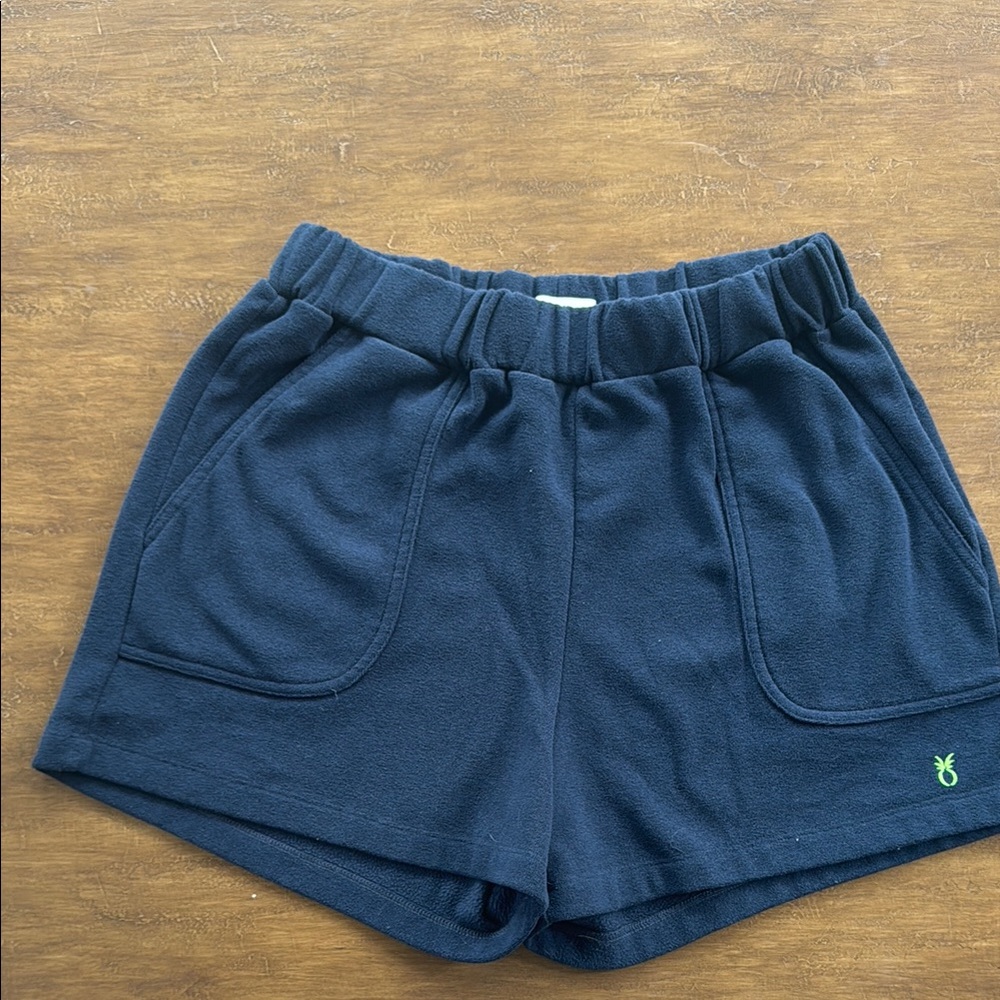 Navy blue Dudley Stephens fleece short, only worn once